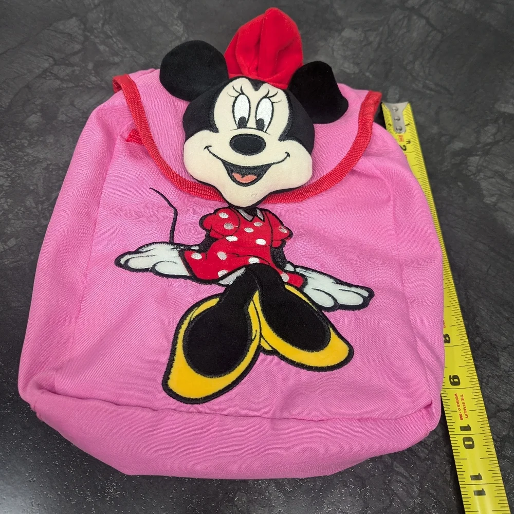 Disney Girls Minnie Mouse Plush Pink Small Backpack